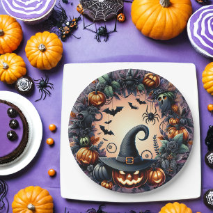 Betoverde Halloween Night Paper Borden Papieren Bordje