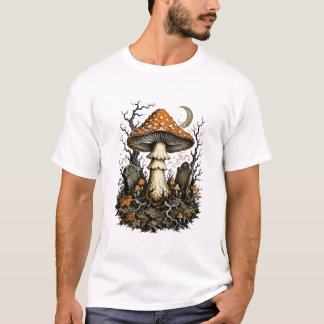 Betoverde Halloween Paddenstoel Vintage Gotisch Wo T-shirt
