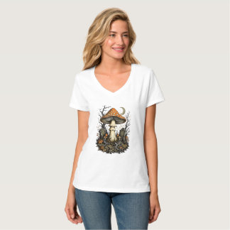 Betoverde Halloween Paddenstoel Vintage Gotisch Wo T-shirt