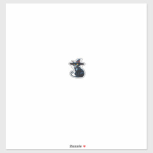Betoverde Heks Halloween Kat Scene Klassiek T-Shir Sticker