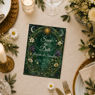 Betoverde Hemelse Art Nouveau Bruiloft Save The Date