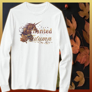 Betoverde herfst eenhoorn volwassen t-shirt
