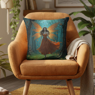 Betoverde Herfst Elf Dankzeging Fantasie Kunst Kussen