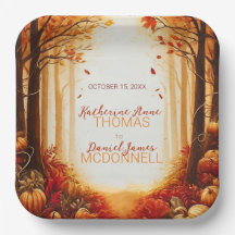 Betoverde herfst oogst silhouet bruiloft