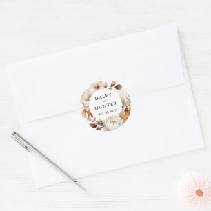 Betoverde herfst rustieke bloemen botanische bruil ronde sticker