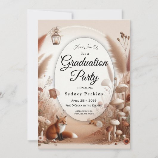 Betoverde herfstvossen kaart (Voorkant)