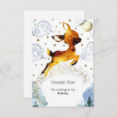 Betoverde hertenjong verjaardag bedankkaart (Voorkant / Achterkant)