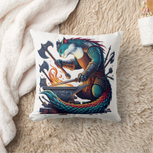 Betoverde Kattensmid Forging Wapens bij schemering Kussen