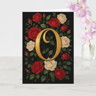 Betoverde Klimrozen Initiaal “O” Kaart