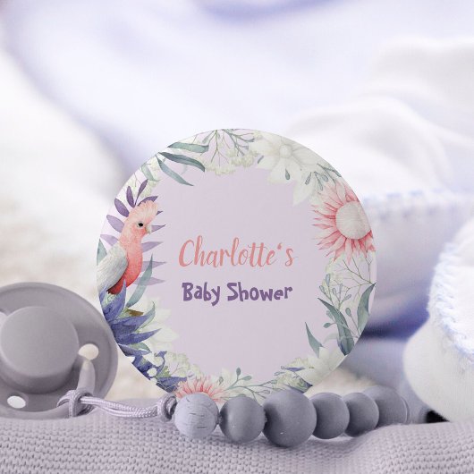 Betoverde Lavendel Keepsake Baby shower Button