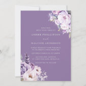 Betoverde Lavendel Paarse Bloemen Bruiloft Kaart (Voorkant)