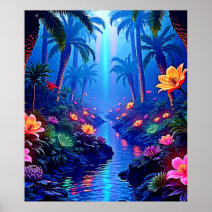 Betoverde levendige River Forest Dream Poster
