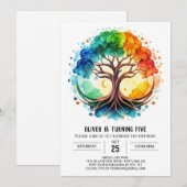 Betoverde levensboom verjaardag kaart (Voorkant / Achterkant)