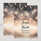 Betoverde luchtboom gloeiende sterren & wolken bru kaart (Voorkant / Achterkant)