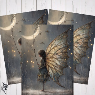 Betoverde Maneschijn Bosfee Watercolor Kunst Inpakpapier Vel