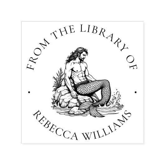 Betoverde Merman uit de bibliotheek van Ocean King Zelfinktende Stempel (Design)