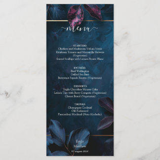 Betoverde Midnight Garden bruiloft Menu