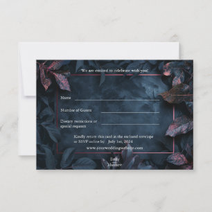 Betoverde Midnight Garden Wedding RSVP-kaart Bedankkaart