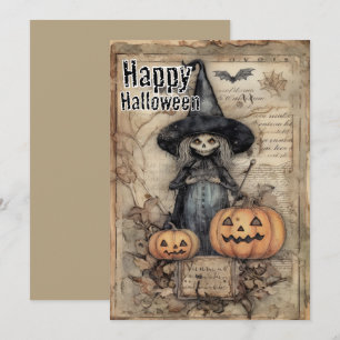 Betoverde Mischief Witchy Whimsy in de herfst Scha Feestdagenkaart