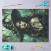 Betoverde moerasheks in Emerald Forest Fantasy Tissuepapier (Craft)