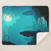 Betoverde Moonlight Forest Spirits Design Sherpa Deken (Voorkant (horizontaal))