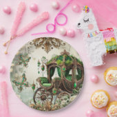 Betoverde Mos & Maanlicht Sprookjes Carriage Decor Papieren Bordje (Feest)