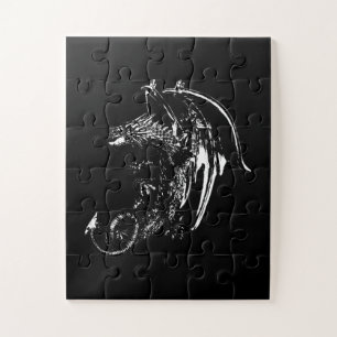 Betoverde Nacht Draak Fantasie Magisch Wezen Legpuzzel