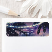 Betoverde Nachtelijke Hemel Avond Strand Lichtjes  Etiket (Insitu)