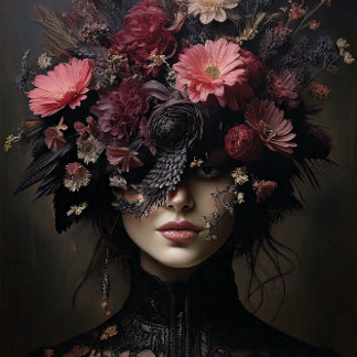 Betoverde Noir – Gotische Bloemengodin Decoupage Tissuepapier