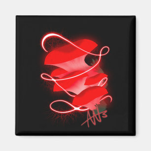 Betoverde oester gloeiende rode paddenstoel magneet