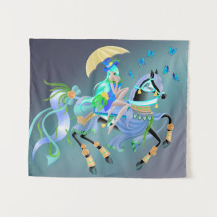 Betoverde Paardrijtocht "Verhaal van Duizend Ogen" Wandkleed