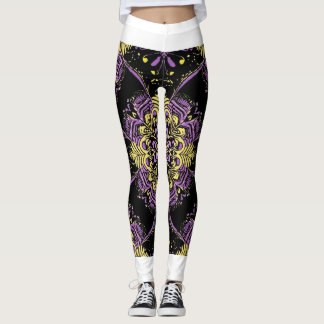 Betoverde Paarse gouden Mandala Leggings