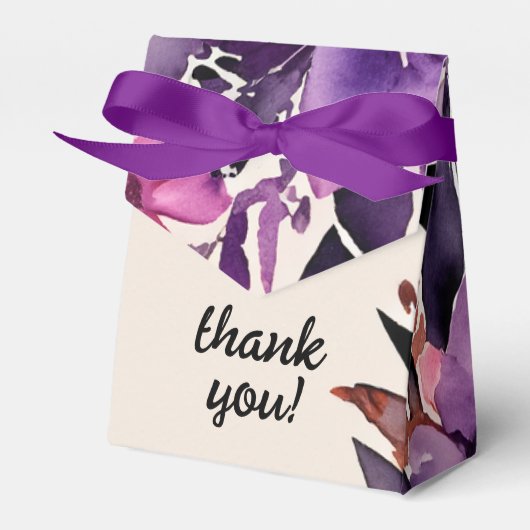 Betoverde Paarse + Oranje Bloemen Halloween bruilo Bedankdoosjes (Voorkant Zijde)