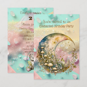 Betoverde paddenstoel 2 jaar oud verjaardagsfeestj kaart