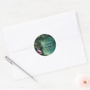Betoverde Paddenstoelen Baby Shower Welkom Ronde Sticker