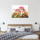 betoverde paddenstoelenweide canvas afdruk (Insitu (Slaapkamer))