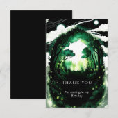 Betoverde Pastel Bos Gebiortedag Bedankkaart (Voorkant / Achterkant)