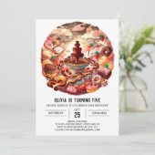 Betoverde pastel chocolade verjaardag kaart (Staand voorkant)