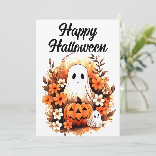 Betoverde pompoen patch feestdagenkaart (Staand voorkant)