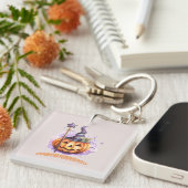 Betoverde pompoen patch sleutelhanger (Voorkant Rechts)