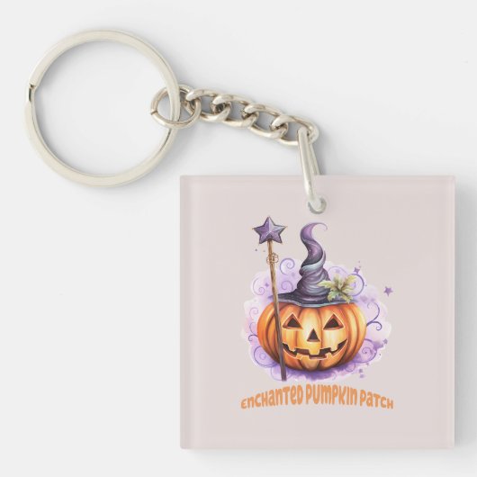 Betoverde pompoen patch sleutelhanger (Voorkant)