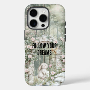 Betoverde roze bloementuin Bunny Dreams iPhone 16 Pro Hoesje