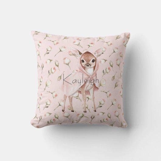 Betoverde roze rozen bloemenherten kussen (Voorkant)