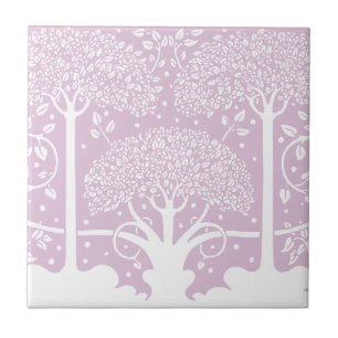 Betoverde roze sprookjesbomen tegeltje