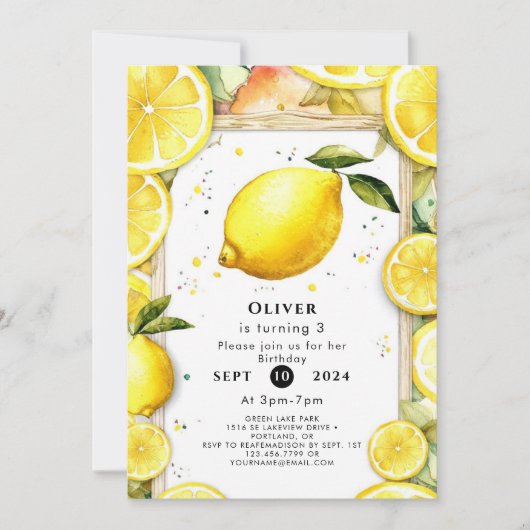 Betoverde Schattigee Lemon Verjaardag Kaart (Voorkant)