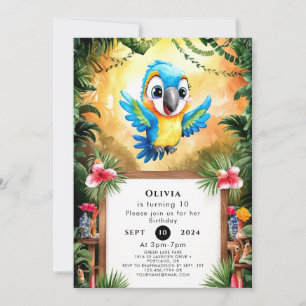 Betoverde Schattigee papegaai Verjaardag Kaart