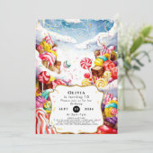 Betoverde Sprinkle Candyland Verjaardag Kaart (Staand voorkant)