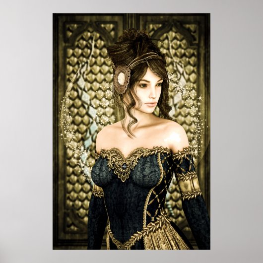 Betoverde Sprookjesprinses Portret Poster (Voorkant)