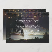 Betoverde Sunset Beach Vintage bruiloft Kaart (Voorkant / Achterkant)