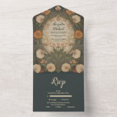 Betoverde tuin Art Nouveau bruiloft All In One Uitnodiging (Binnen)